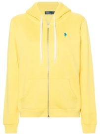 Polo Ralph Lauren Zip Front Hoodie in Yellow at Farfetch